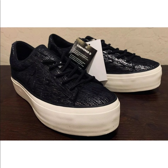 converse one star platform ox black